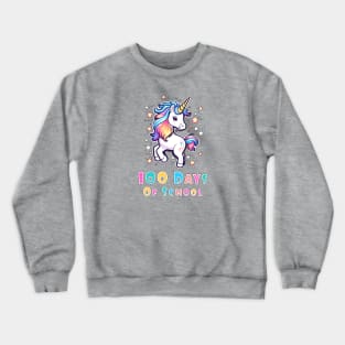 Unicorn 100 days of school design Crewneck Sweatshirt